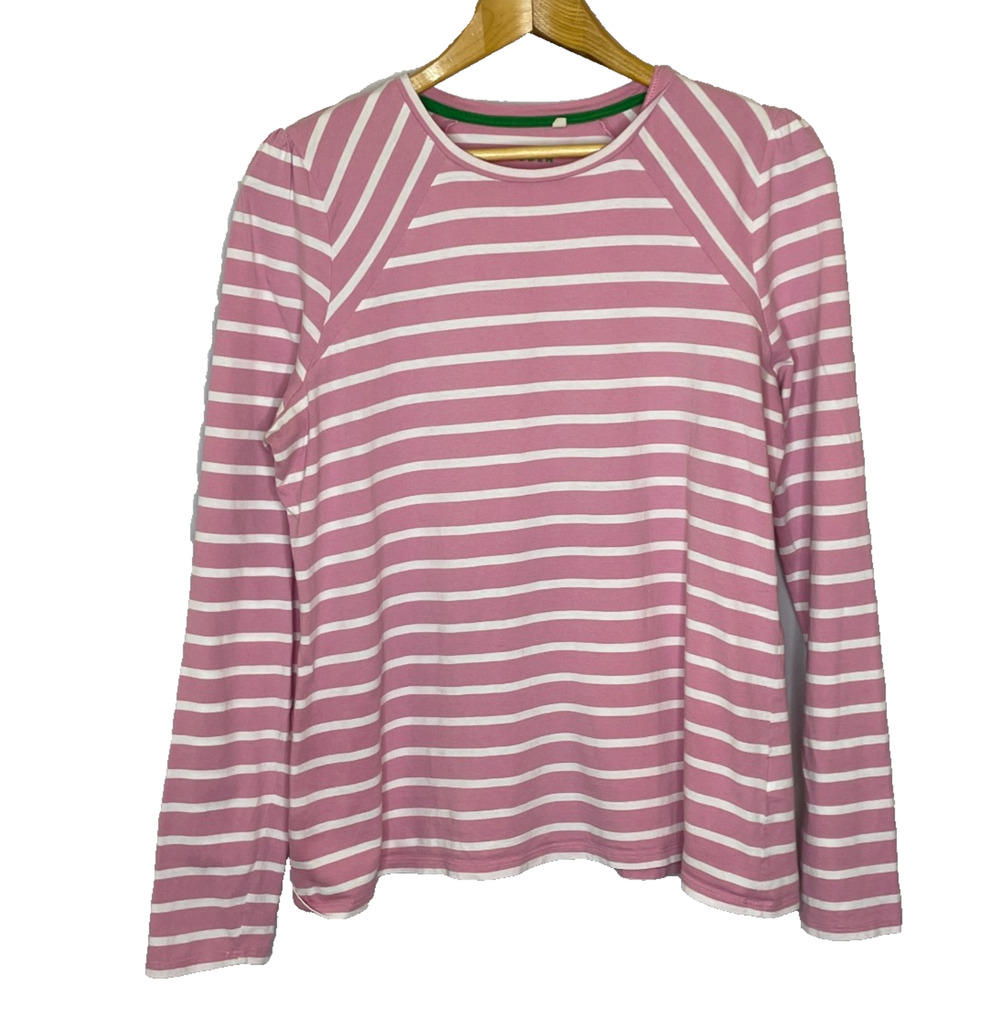 Women's US 14 Boden Arabella Pink Stripe Cotton Long Sleeve Tee